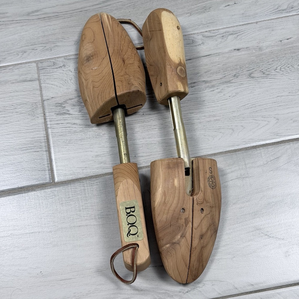 B.O.Q. Wooden Shoe Trees/Boot Trees (Set Of 3) Adjustable Metal Shaft S - Picture 8 of 8